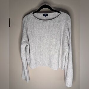 LINE the label  100% Cashmere Ribbed Knit Cropped Sweater Tan Size S